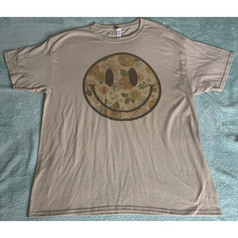 Floral Smiley Face L Tshirt